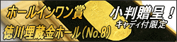 ホールインワン賞・徳川埋蔵金ホール(No.8)小判贈呈!